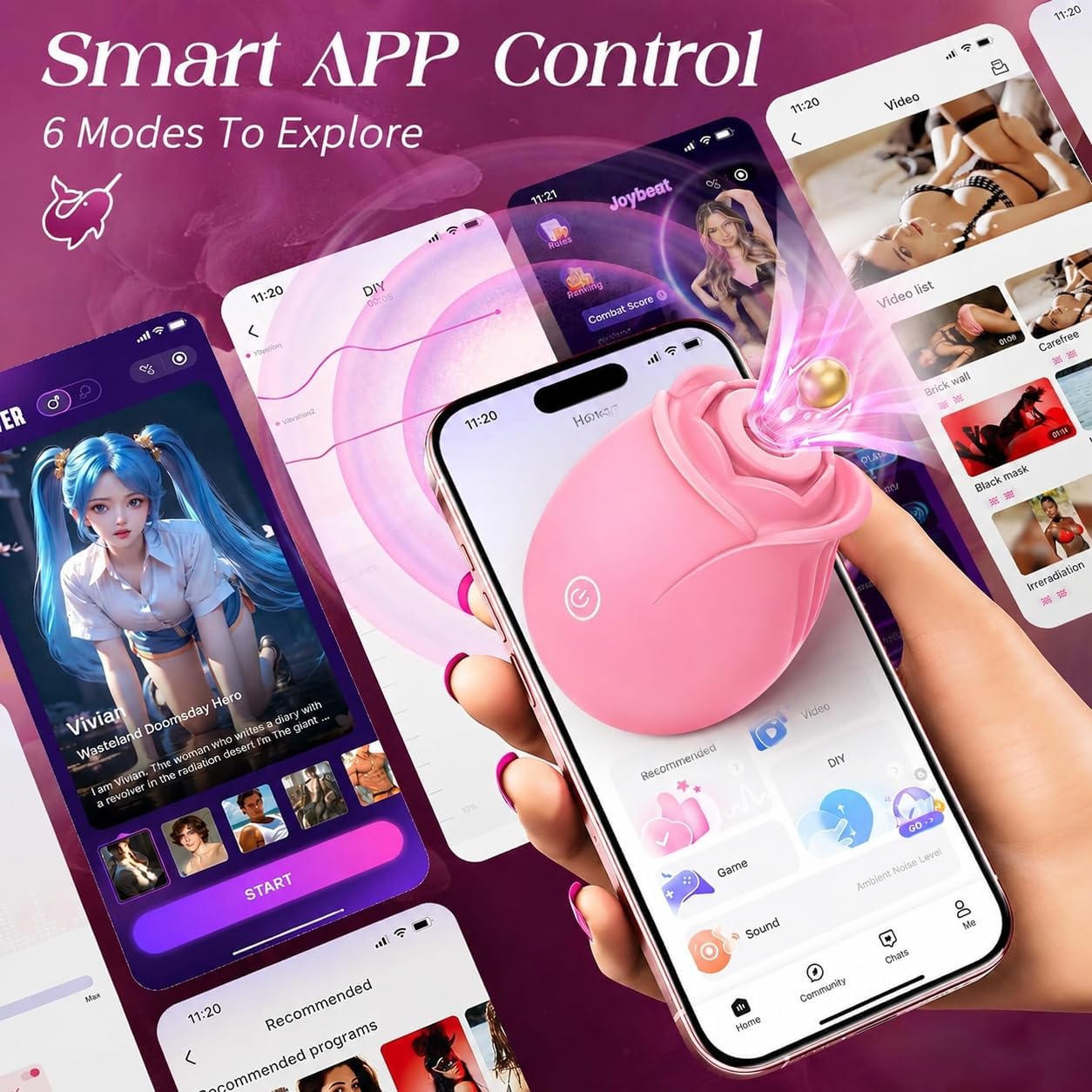 Rose Vibrator Sucker APP Control
